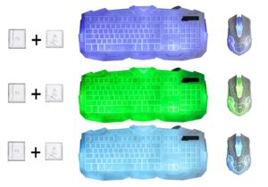 Gaming Tastatur-Maus Set beleuchtet-Mousepad einstellbar Hintergrundbeleuchtung Blitz Krack-03