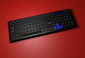 tastatur-test.net - roter Hintergrund - blaue Tasten